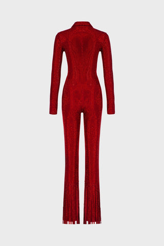 GENERATION78 | CRYSTAL - EMBELLISHED JUMPSUIT IN CREPE - JERSEY