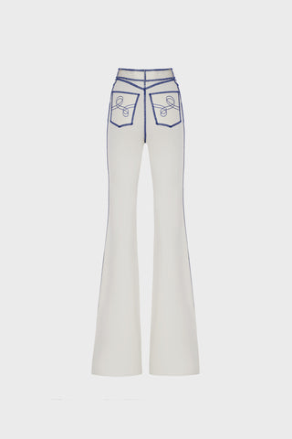 GENERATION78 | FLARED HIGH - RISE PANTS IN VISCOSE - JERSEY