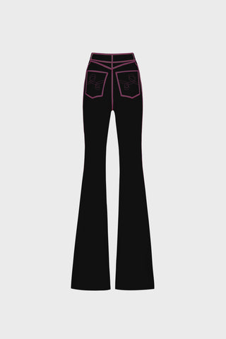 GENERATION78 | FLARED HIGH - RISE PANTS IN VISCOSE - JERSEY