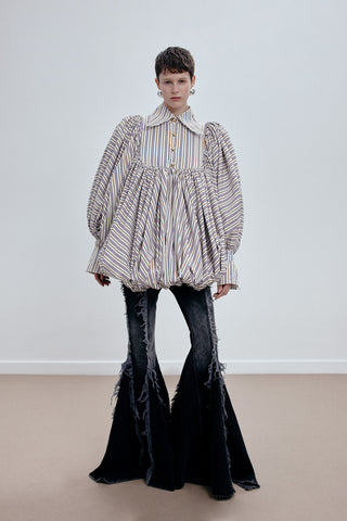 GENERATION78 | GIANT - COLLAR TAILORED SHIRT DRESS IN COTTON - POPLIN