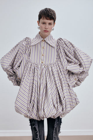 GENERATION78 | GIANT - COLLAR TAILORED SHIRT DRESS IN COTTON - POPLIN