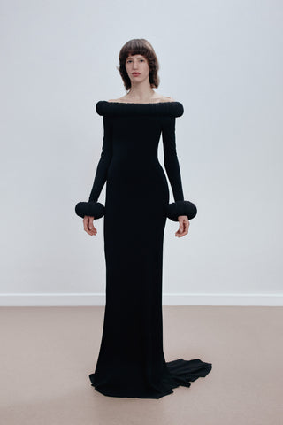 GENERATION78 | SCULPTED MAXI DRESS IN CREPE - JERSEY