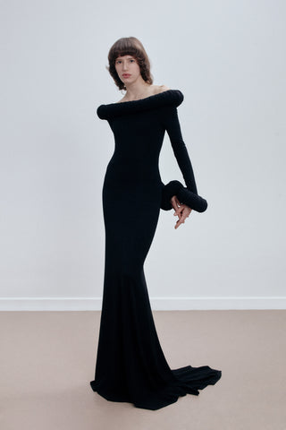 GENERATION78 | SCULPTED MAXI DRESS IN CREPE - JERSEY