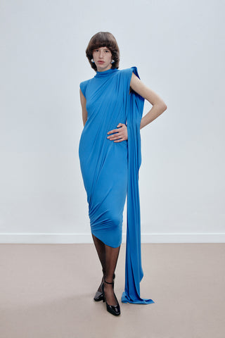 GENERATION78 | TWISTED MIDI DRESS IN VISCOSE - JERSEY