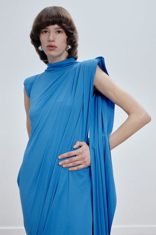 GENERATION78 | TWISTED MIDI DRESS IN VISCOSE - JERSEY