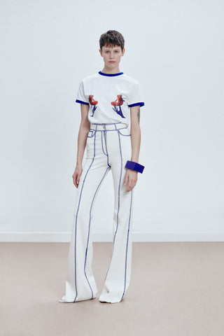 GENERATION78 | FLARED HIGH - RISE PANTS IN VISCOSE - JERSEY
