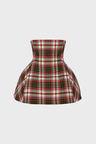 GENERATION78 | TAILORED SCULPTED MINI DRESS IN TARTAN