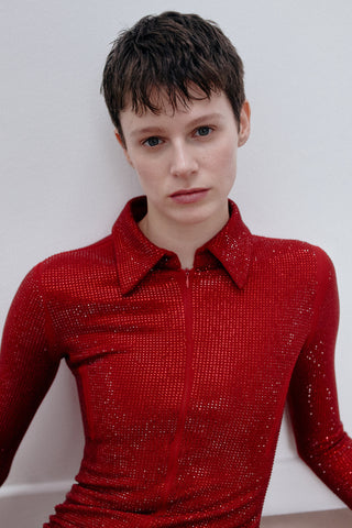 GENERATION78 | CRYSTAL - EMBELLISHED JUMPSUIT IN CREPE - JERSEY