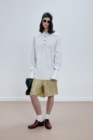 GENERATION78 | GIANT - COLLAR TAILORED LONG SHIRT IN COTTON - POPLIN