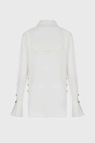 GENERATION78 | GIANT - COLLAR TAILORED LONG SHIRT IN COTTON - POPLIN