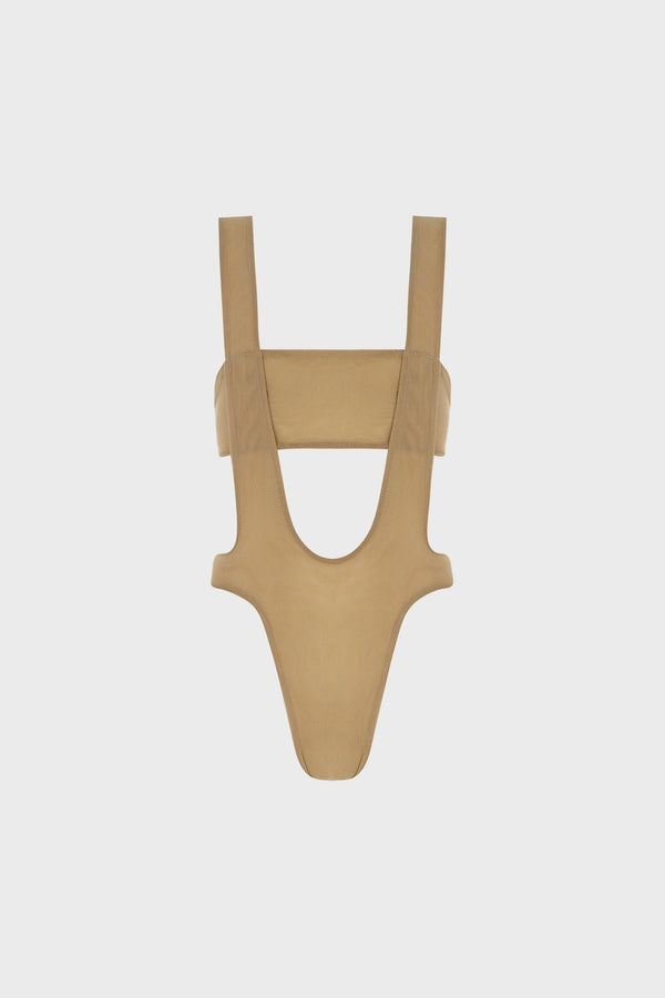 CUT-OUT BODYSUIT IN MESH
