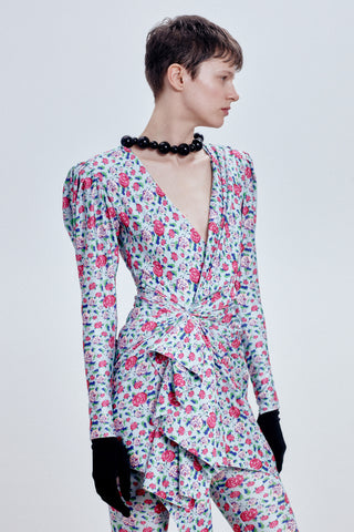 GENERATION78 | DRAPED MINI DRESS IN PRINTED STRETCH - JERSEY