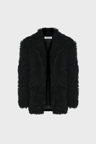 GENERATION78 | BLACK COAT IN SHEARLING