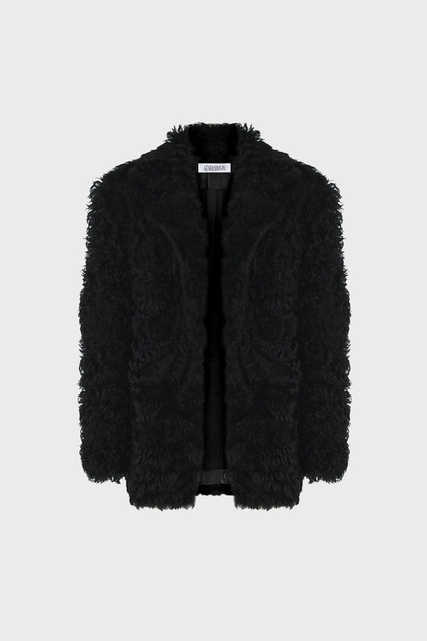 BLACK COAT IN SHEARING