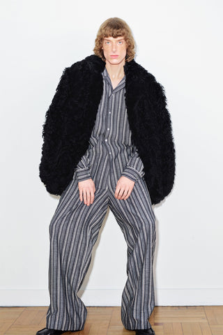 GENERATION78 | BLACK COAT IN SHEARLING