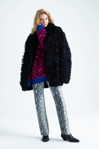 GENERATION78 | BLACK COAT IN SHEARLING