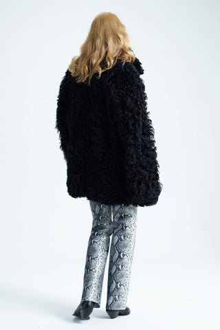 GENERATION78 | BLACK COAT IN SHEARLING