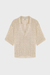 CROCHET-KNIT OVERSIZED TOP