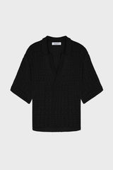 CROCHET-KNIT OVERSIZED TOP