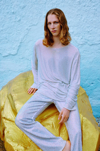 GENERATION78 | CRYSTAL EMBELLISHED STRAIGHT - LEG PANTS
