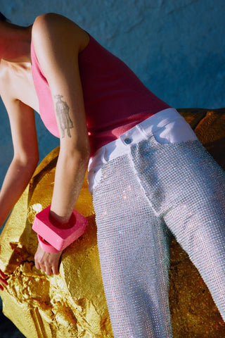 GENERATION78 | CRYSTAL EMBELLISHED STRAIGHT - LEG PANTS