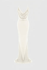 DRAPED MAXI DRESS IN VISCOSE-JERSEY