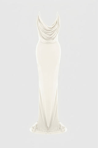 DRAPED MAXI DRESS IN VISCOSE-JERSEY