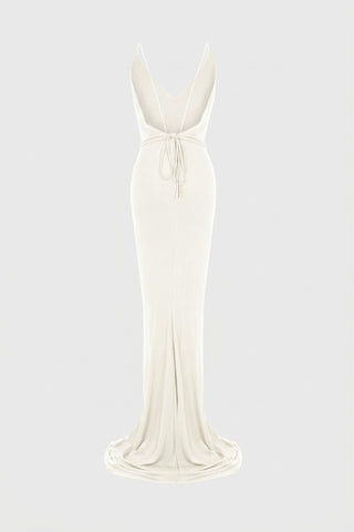 DRAPED MAXI DRESS IN VISCOSE-JERSEY