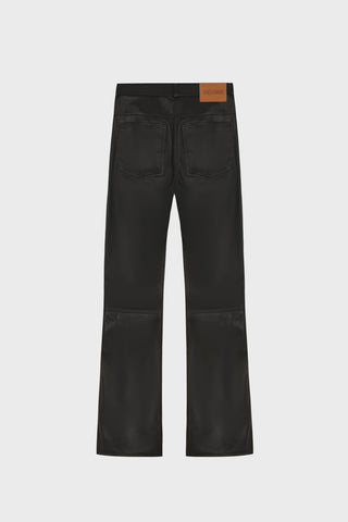 FLARED BLACK LEATHER PANTS GENERATION78