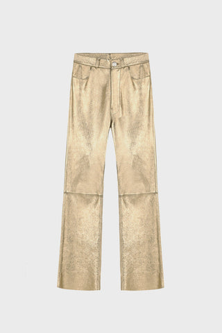 GENERATION78 | WIDE - LEG GOLD PANTS IN LAMBSKIN