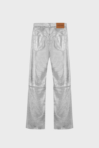 GENERATION78 | WIDE - LEG SILVER PANTS IN LAMBSKIN
