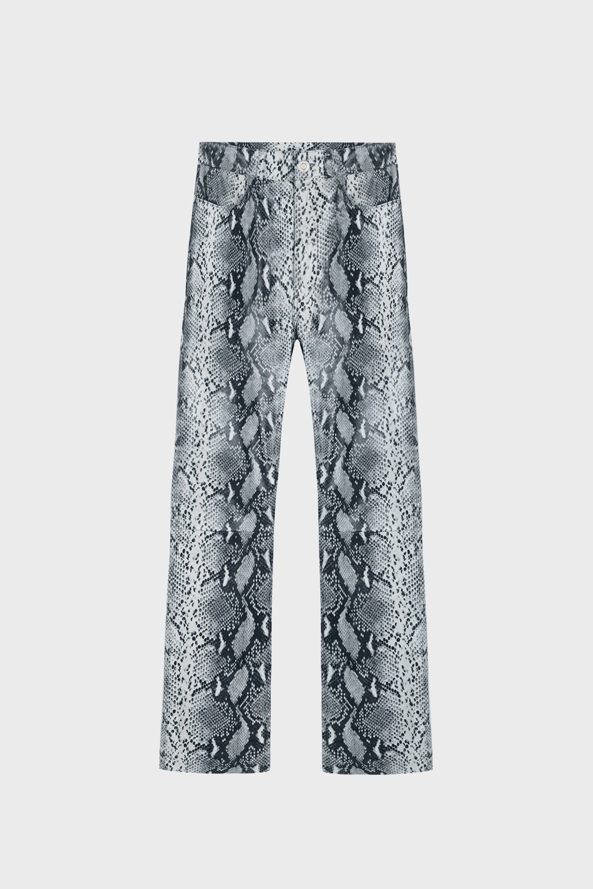 WIDE-LEG SNAKE-PRINT PANTS IN LAMBSKIN