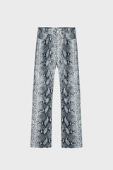 WIDE-LEG SNAKE-PRINT PANTS IN LAMBSKIN