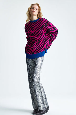 GENERATION78 | WIDE - LEG SNAKE - PRINT PANTS IN LAMBSKIN