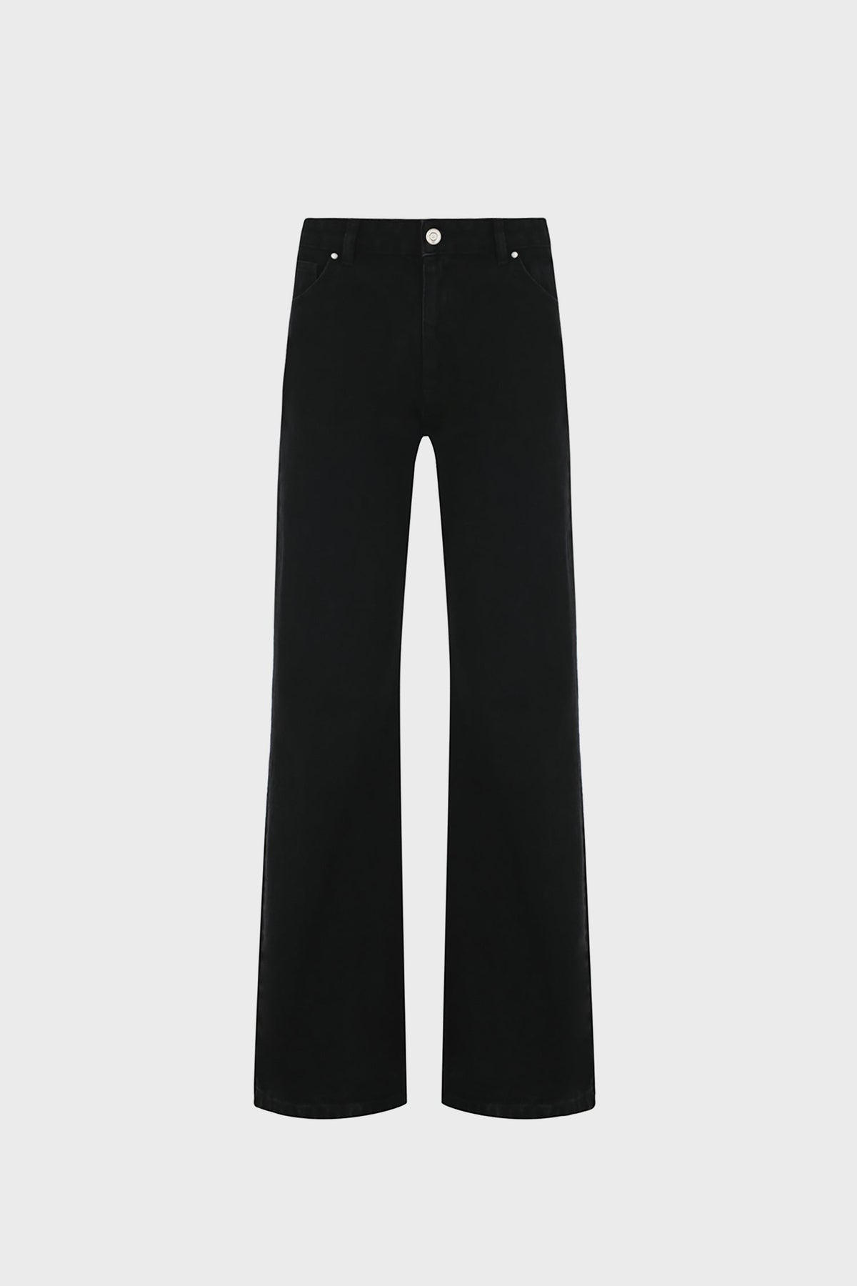 WIDE-LEG JEANS IN BLACK DENIM