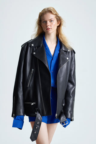 GENERATION78 | OVERSIZED BIKER JACKET IN CALFSKIN