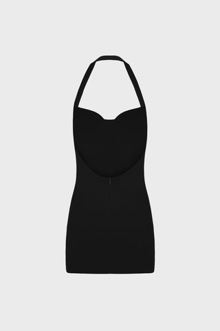GENERATION78 | OPEN - BACK MINI DRESS IN CREPE - JERSEY