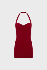 OPEN-BACK MINI DRESS IN CREPE-JERSEY