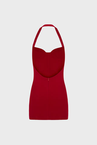 GENERATION78 | OPEN - BACK MINI DRESS IN CREPE - JERSEY