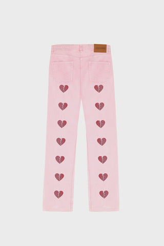 GENERATION78 | CRYSTAL - EMBELLISHED STRAIGHT - LEG JEANS IN ACID - WASH DENIM