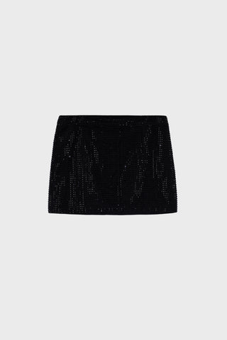 GENERATION78 | CRYSTAL - EMBELLISHED MINI SKIRT IN RAW DENIM