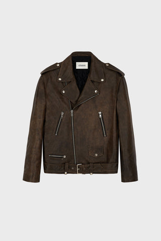 GENERATION78 | OVERSIZED BIKER JACKET IN DUSTY CALFSKIN