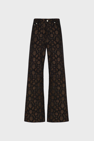 GENERATION78 | WIDE - LEG PANTS IN SNAKE - PRINT LAMBSKIN