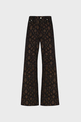WIDE-LEG PANTS IN SNAKE-PRINT LAMBSKIN