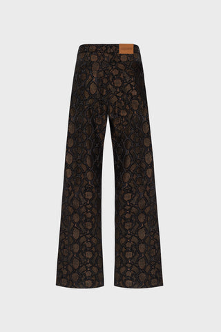 GENERATION78 | WIDE - LEG PANTS IN SNAKE - PRINT LAMBSKIN