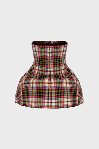 GENERATION78 | TAILORED SCULPTED MINI DRESS IN TARTAN