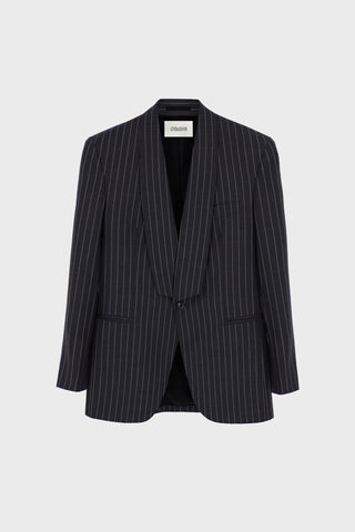 GENERATION78 | TAILORED SINGLE - BREASTED JACKET IN PINSTRIPED VIRGIN WOOL