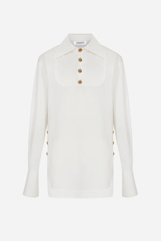 GENERATION78 | GIANT - COLLAR TAILORED LONG SHIRT IN COTTON - POPLIN