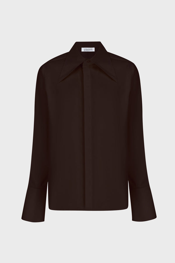 GIANT-COLLAR TAILORED SHIRT IN COTTON-POPLIN