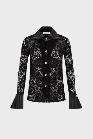 GIANT-COLLAR TAILORED SHIRT IN LACE